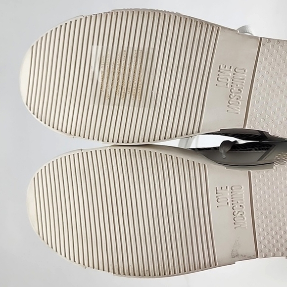 LOVE MOSCHINO Logo Women's White Chunky Low Top Leather Trainers Sneakers Sz 41 - Picture 13 of 16